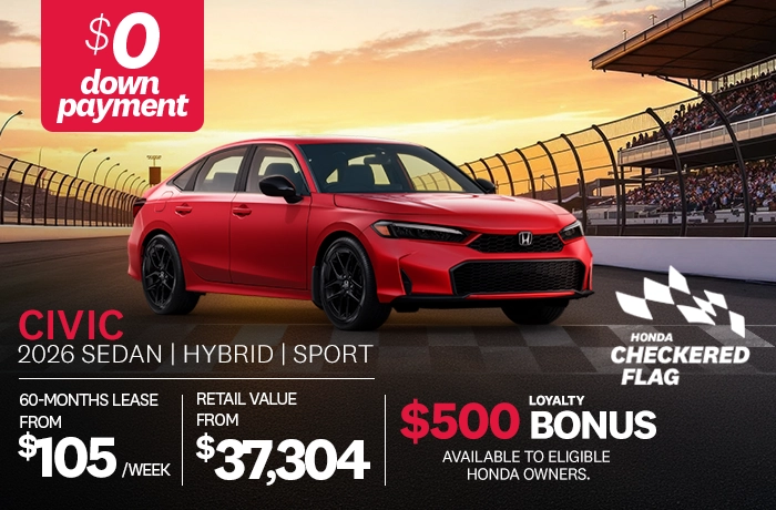 Bannière de Promotion Civic Berline Sport Hybride 2026